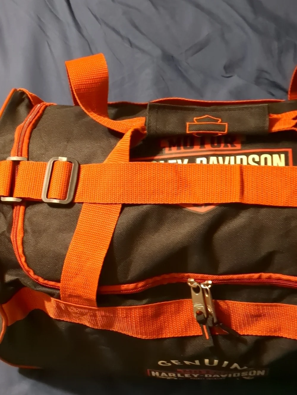 Harley-Davidson Black and Orange Travel Duffel